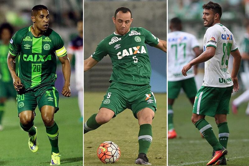 Diego Forlan played at various points with Cleber Santana, Josimar and Alan Ruschel. AP, AFP and Getty photos.