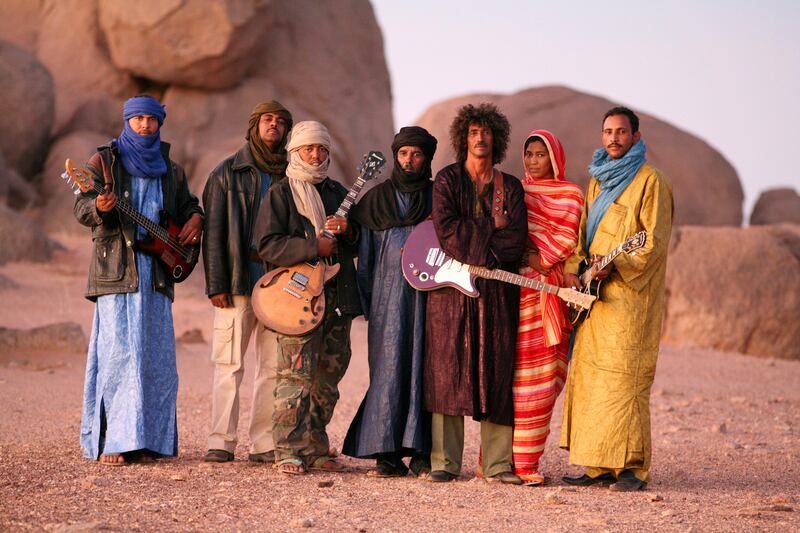 Tinariwen.

Story by Nick Leech for Weekend section.


Courtesy Warehouse 421
 *** Local Caption ***  wk13no-art-performers4-p12.jpg