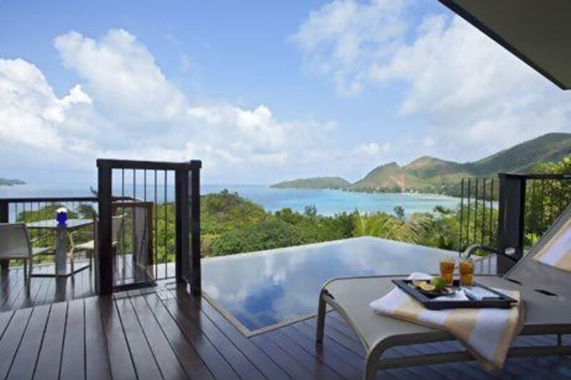 A villa with an ocean view and private pool. Courtesy of Raffles Hotels & Resorts