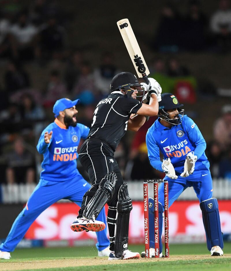 New Zealand's Ross Taylor during the first ODI against India in Hamilton on Wednesday. AP