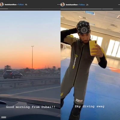 Formula One star, Lewis Hamilton has touched down in the UAE ahead of the Abu Dhabi Grand Prix. Instagram / Lewis Hamilton