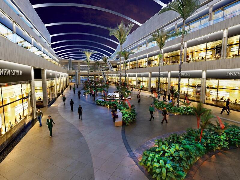 The mall will contain 4 million sq ft of leasable space for retailers, with more than 1,000 shops, restaurants, cafes and entertainment outlets under a retractable room. Courtesy Nakheel