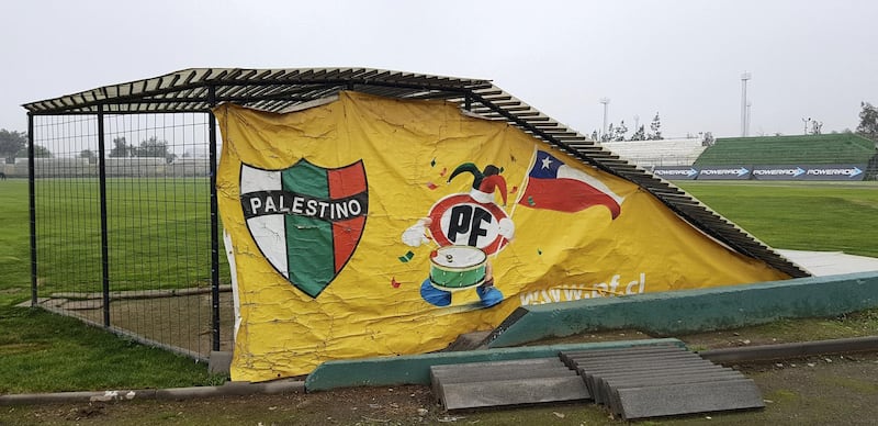 <p>The outside of the tunnel bearing the football club&#39;s crest and mascot. Juman&nbsp;Jarallah&nbsp;/ The National&nbsp;</p>

