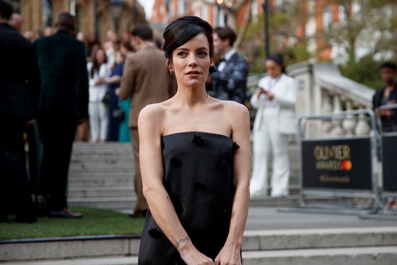 Singer and actress Lily Allen arrives at the awards. Reuters