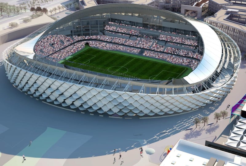 An illustration of Hazza Bin Zayed Stadium in Al Ain, United Arab Emirates..( Illustration courtesy of Al Ain Club Investment Company ).