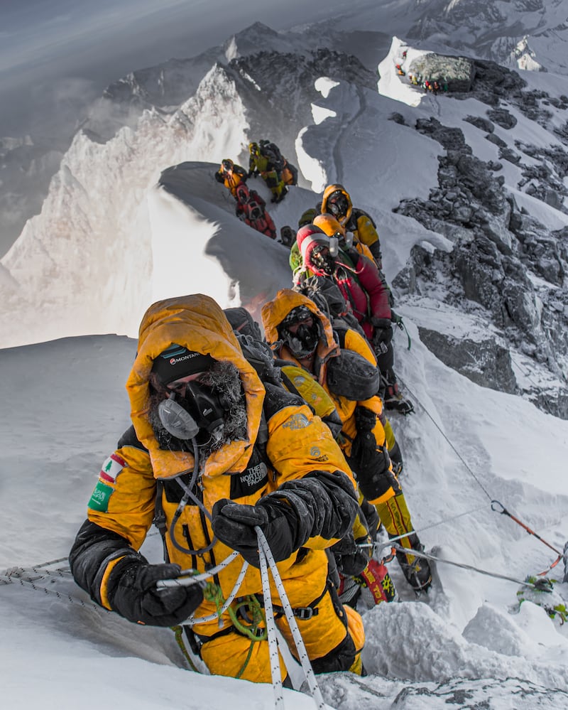 Saudi Arabia-raised Lebanese athlete Nelly Attar, front, climbed Mount Everest in 2019. All photos: Bateel