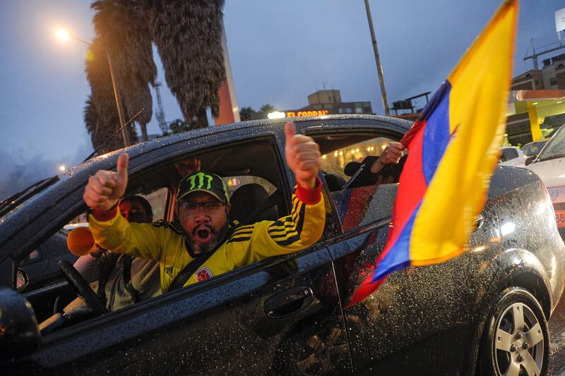 Celebrations after Colombia held a calm and orderly election  despite a close, unpredictable race. EPA
