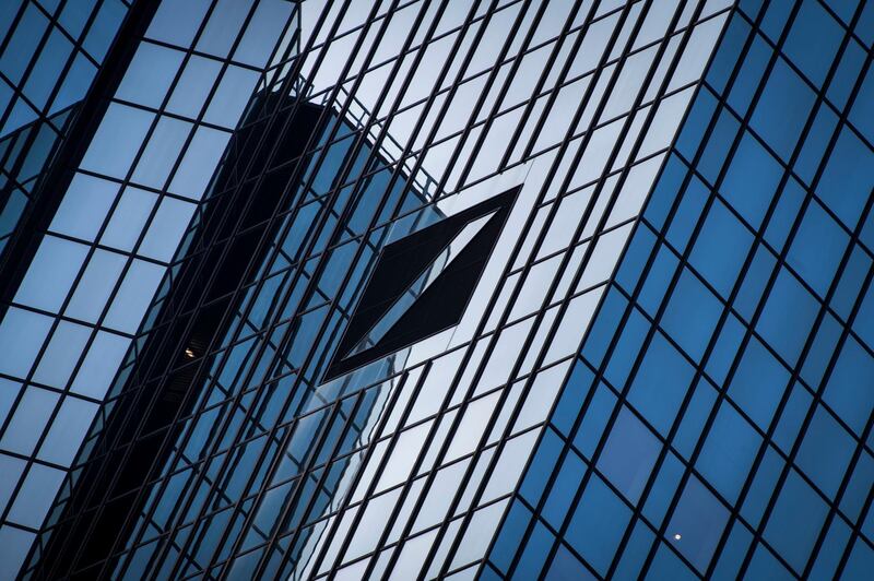 FRANKFURT AM MAIN, GERMANY - SEPTEMBER 22: The headquarters of Deutsche Bank pictured on September 22, 2020 in Frankfurt, Germany. According to recent media reports Deutsche Bank has been linked to large-scale, criminal money laundering through the so-called FinCEN files. The files, which are reports of suspicious activity filed by banks with a U.S. regulator, show Deutsche Bank executives, including current CEO Christian Sewing and Chairman Paul Achleitner, were informed of vulnerabilities at Deutsche over the laundering of billions of dollars through its Moscow office on behalf of criminal enterprises. Deutsche Bank had previously blamed the scandal on mid-level management in the Moscow office. The leaked FinCEN files point to money laundering by several global banks, including Deutsche Bank, HSBC, JP Morgan and Barclays. (Photo by Thomas Lohnes/Getty Images)