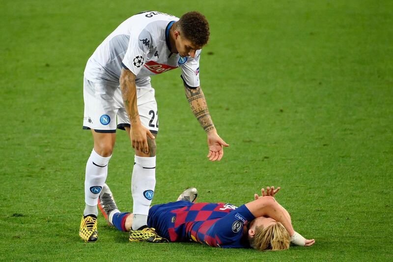 Giovanni Di Lorenzo – 6, Had some tough moments, first when he fouled de Jong, and then late on when he was robbed of possession by Messi. AFP