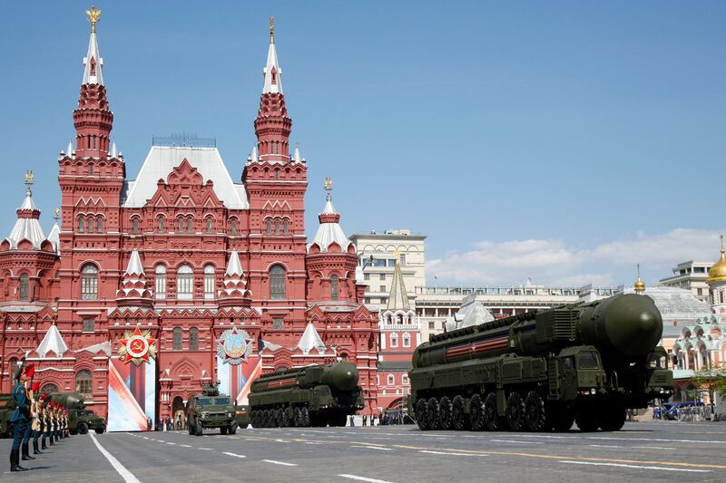 Russia typically shows off military hardware during Victory Day celebrations in Red Square. AP