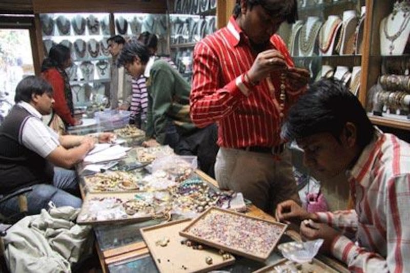 The gems sold in Jaipur's Johari Bazaar are imported from around the world before being cut, shaped, polished and buffed and, in some instances, made into jewellery.