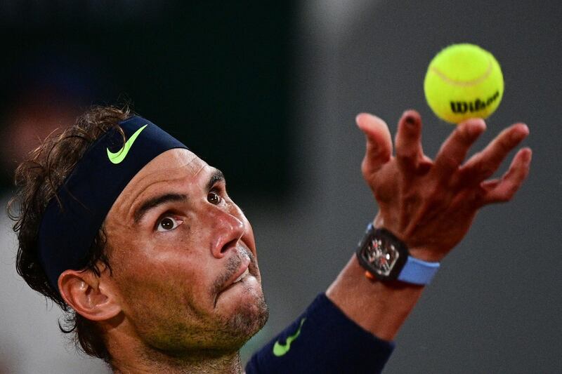Spain's Rafael Nadal serves during a rare defeat in Paris. AFP
