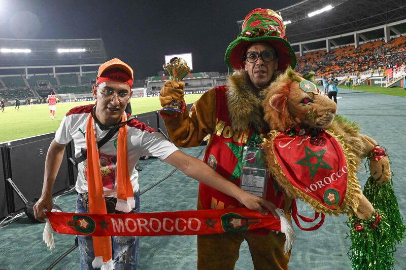 Morocco's supporters at the Stade Laurent Pokou in San Pedro. AFP