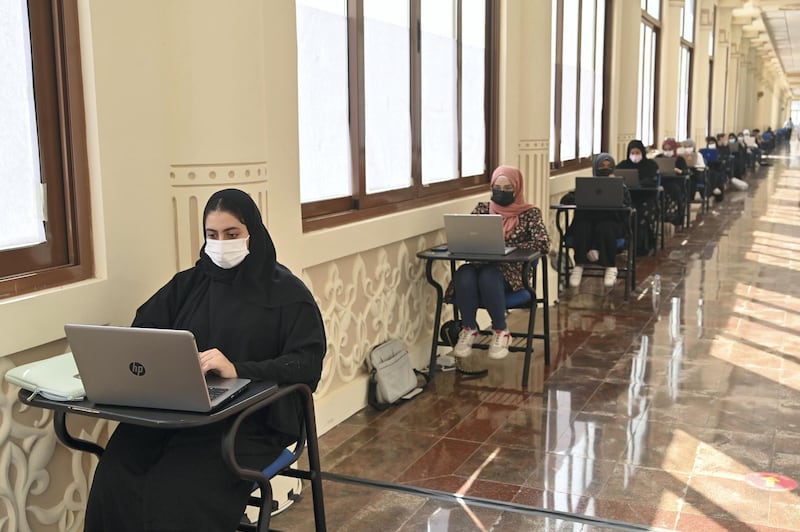 Students will have to wear masks at all times on campus, and those who are unvaccinated will need to provide negative PCR test results before being allowed to enter the exam hall. Courtesy: University of Sharjah 