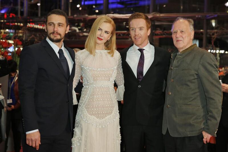 From left, James Franco, Nicole Kidman, Damian Lewis and Werner Herzog pose on the red carpet for the premiere of Queen of the Desert at the 2015 Berlinale Film Festival in Berlin. Axel Schmidt / AP Photo
