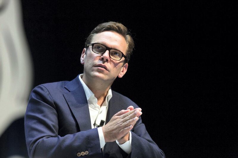 FILE: James Murdoch, co-chief operating officer of 21st Century Fox Inc., gestures during a panel session at the Cannes Lions International Festival Of Creativity in Cannes, France, on Thursday, June 25, 2015. For decades, investors, analysts, busybodies, columnists and gossips have loved to chew over the ultimate media-dynasty question: When Rupert Murdoch was at long last forced to step down -- whether for age, coup or scandal -- which of his children would assume the throne of his vast empire? James or Lachlan or Elisabeth? Now we know the answer. Our editors select the best archive images of the Murdoch family. Photographer: Christophe Morin/Bloomberg