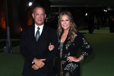 US actress Rita Wilson, right, with husband Tom Hanks. AFP