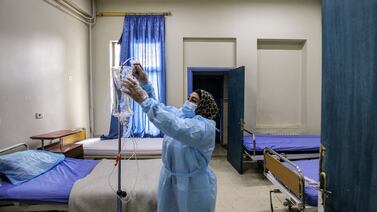 A nurse at the Ibn Al Nafis Hospital, in Damascus. Only 50 per cent of Syria's hospitals are fully functional. AFP