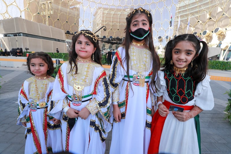 Young Emiratis in costume for UAE National Day. Victor Besa / The National