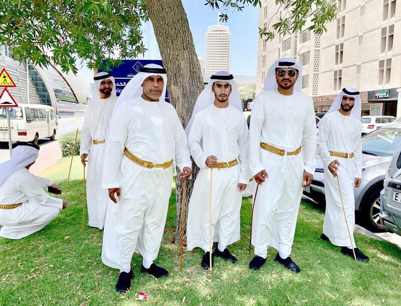 Ayala dancers arrive on RTA buses for the royal wedding celebrations at the World Trade Centre. Victor Besa / The National