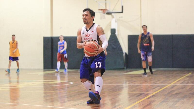 Manny Pacquiao will take part in exhibition matches when he brings his Maharlika Pilipinas Basketball League to Dubai this weekend. Jake Verzosa for The National