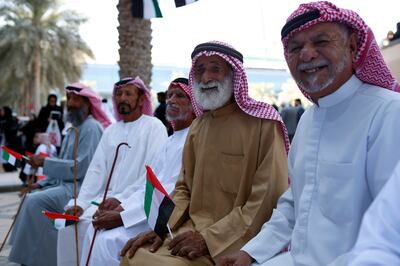 DUBAI, UNITED ARAB EMIRATES, 30 Nov 2016 - Senior citizen of UAE gathered to observe a minute of silence to mark Commemoration Day at Zayed University Campus yesterday in Dubai. Ravindranath K / The National (to go with Caline Malek story for News) ID: 56006
 *** Local Caption ***  RK3011-zayedunidubai13.jpg