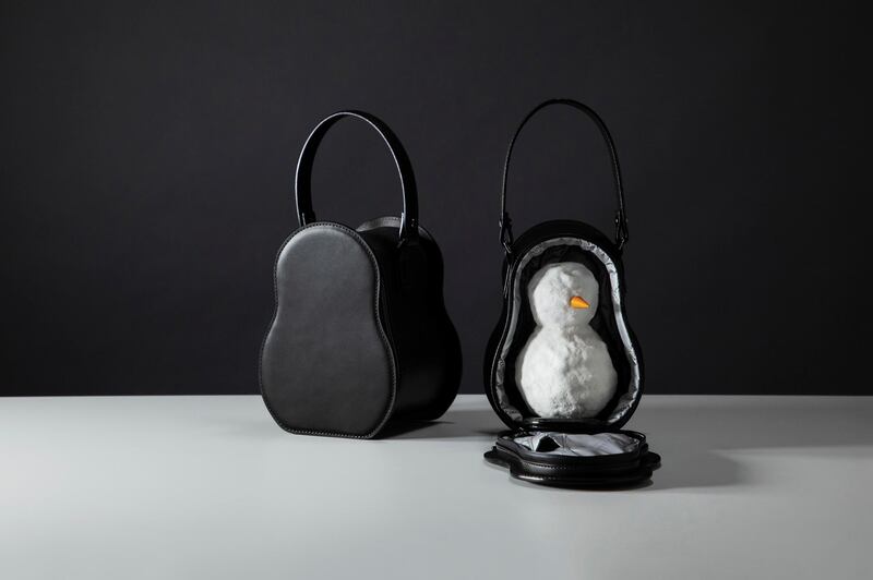 Japanese leather goods brand Tsuchiya Kaban has created a dedicated Snowman Carrier, as part of its The Fun of Carrying series. Courtesy Tsuchiya Kaban