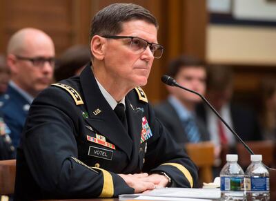 US Army General Joseph Votel, commander of the US Central Command, testifies during a House Armed Services Committee hearing on Capitol Hill in Washington, DC, February 27, 2018. / AFP PHOTO / SAUL LOEB
