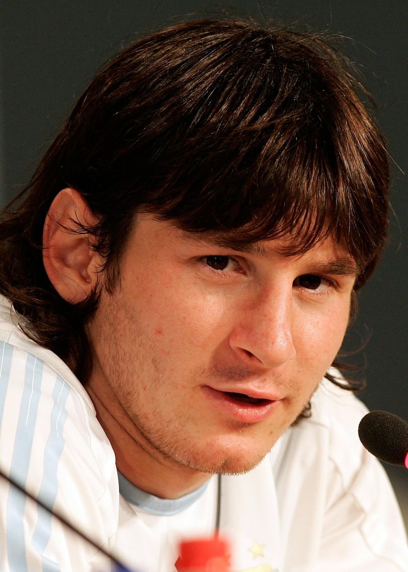 HERZOGENAURACH, GERMANY - JUNE 27:  Lionel Messi of Argentina is seen during a press conference at the Adi-Dassler Sports Field on June 27, 2006 in Herzogenaurach, Germany. Argentina plays Germany in a quarterfinal match on June 30, 2006 in Berlin, Germany.  (Photo by Jan Pitman/Bongarts/Getty Images)