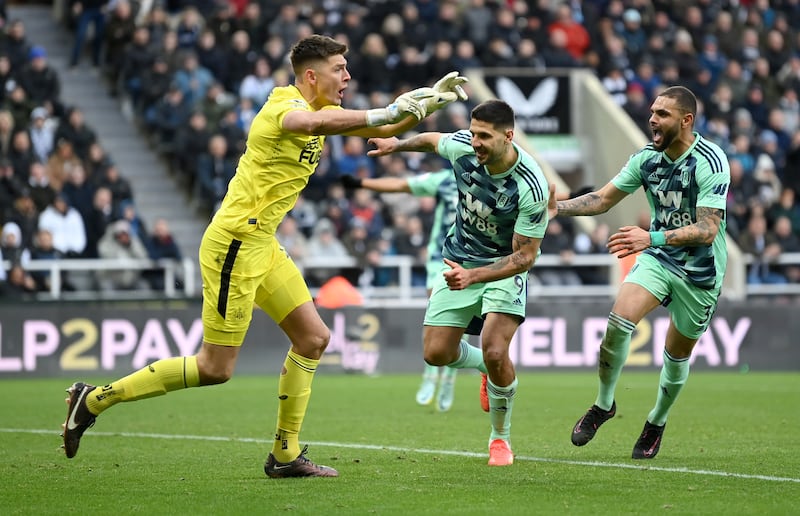 NEWCASTLE RATINGS: Nick Pope 7: Had barely been involved in game when goalkeeper suddenly went down injured in first half but able to play on. Beaten by Mitrovic penalty but was straight out of goal pointing out striker’s double touch before scoring. Not really tested as Fulham had no shots on target. Getty