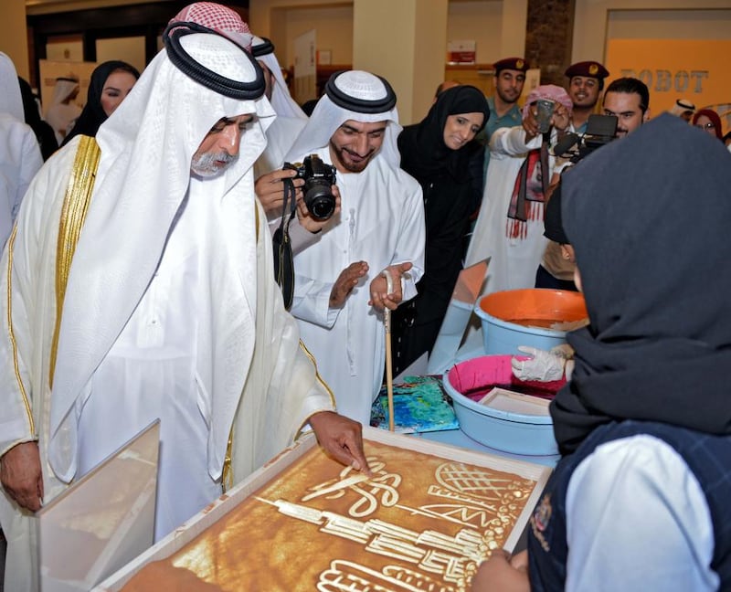 Sheikh Nahyan bin Mubarak, Minister of Culture, Youth and Community Development,  launches Innovation Week at the Ajman Culture Centre. Wam