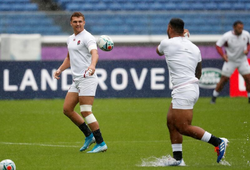 England's Henry Slade during training before Saturday's semi-final against New Zealand. Reuters