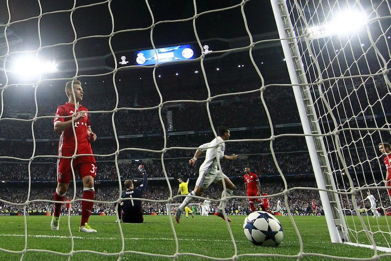 Cristiano Ronaldo celebrates scoring Real Madrid’s third goal .Gonzalo Arroyo Moreno / Getty Images