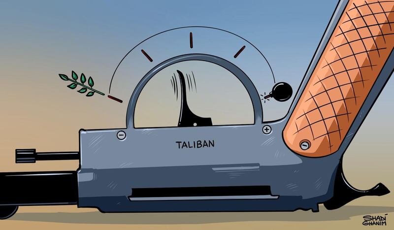 Our cartoonist Shadi Ghanim's take on the US-Taliban talks