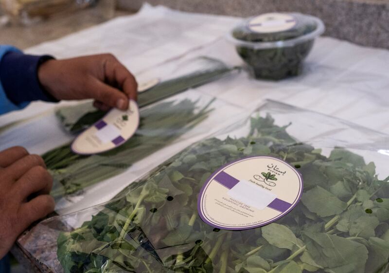 Farm produce being labelled