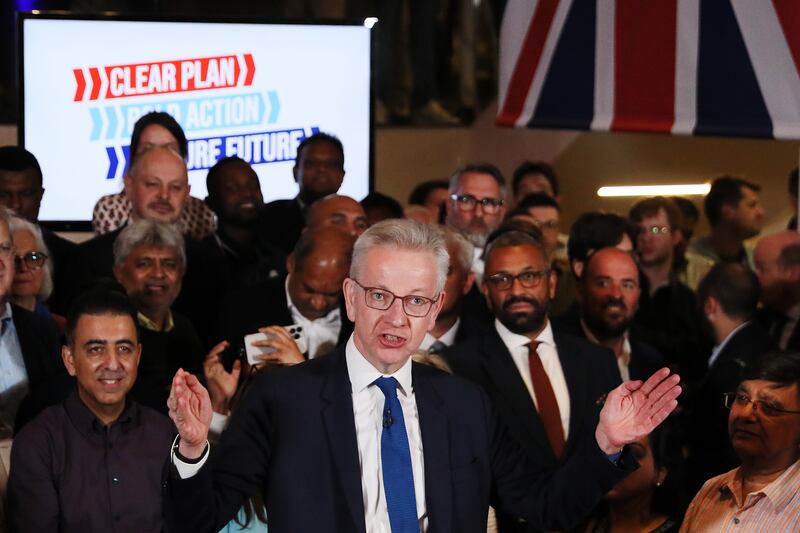 Mr Gove at the National Army Museum. Getty Images