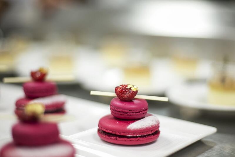 Raspberry and lychee 'Religieuse' macaroon. Mona Al Marzooqi / The National 