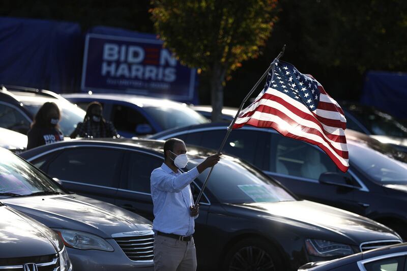 Supporters at a campaign event for U.S. Democratic vice presidential nominee Senator Kamala Harris (D-CA) at Morehouse College in Atlanta, Georgia, U.S. REUTERS