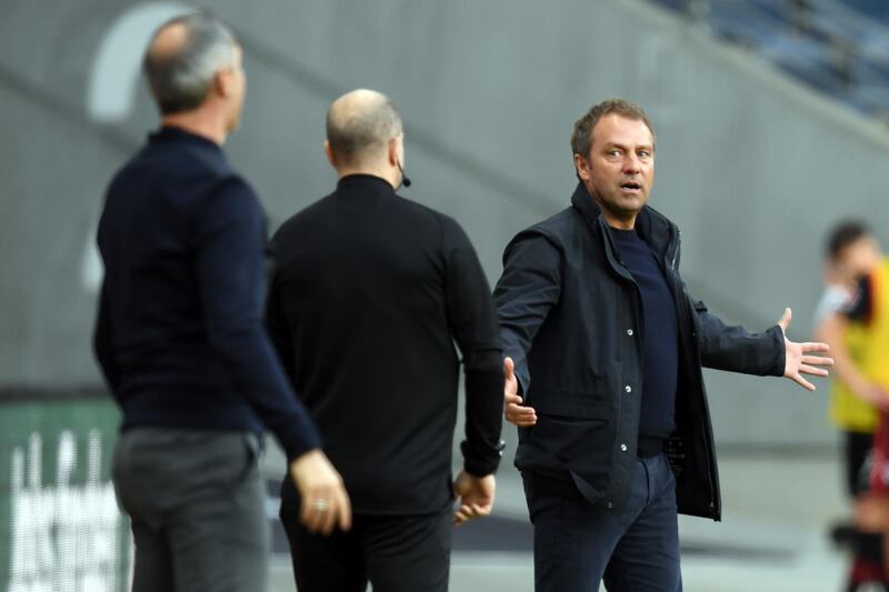 Bayern manager Hansi Flick, right. AP