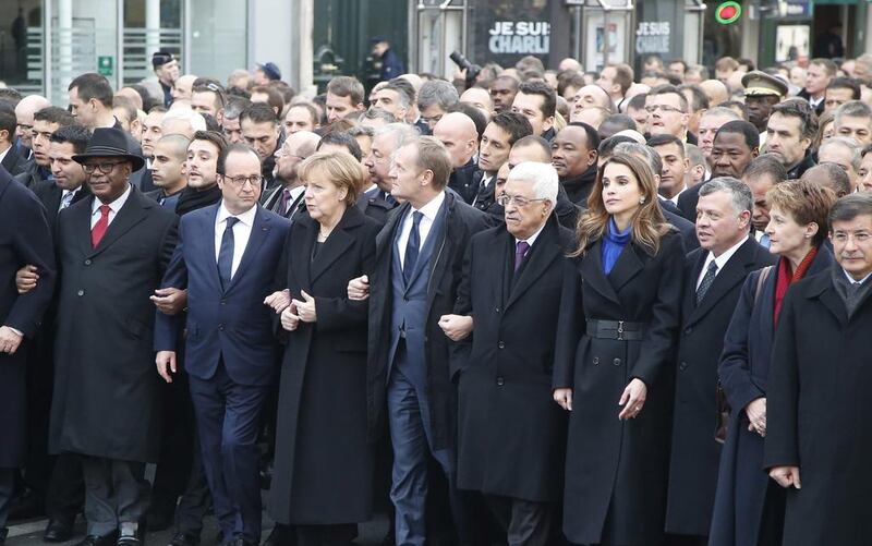 World leaders converged on Paris in a rally of defiance and sorrow. (AP Photo/Michel Euler)