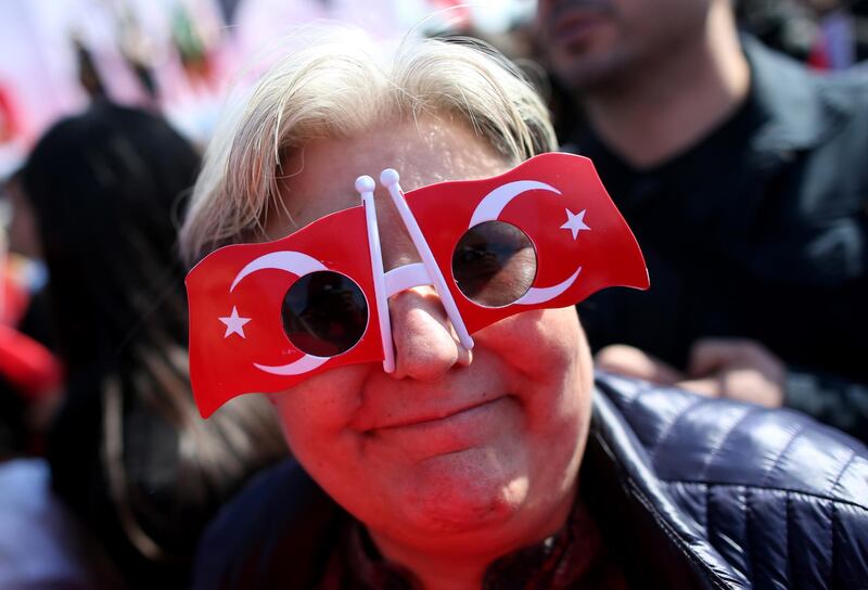 Supporters of the Republican People's Party gather to celebrate winning the Istanbul Municipality mayorship in Istanbul, Turkey. EPA