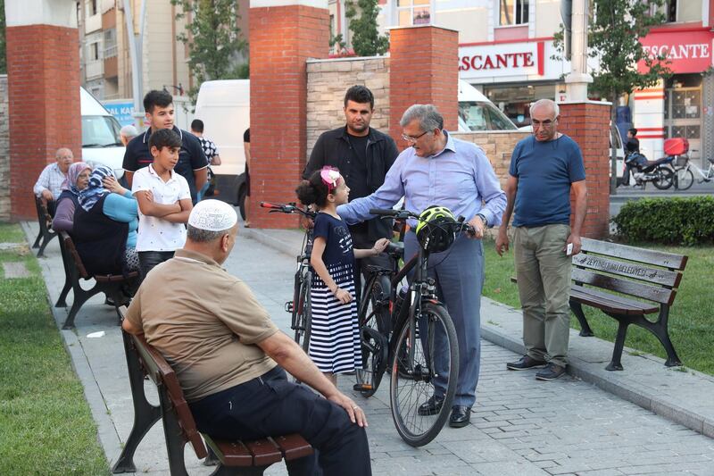 Four months ago, Mr Aydin gave up his official car, strapped on his cycling helmet and took to his bike to get to and from appointments.