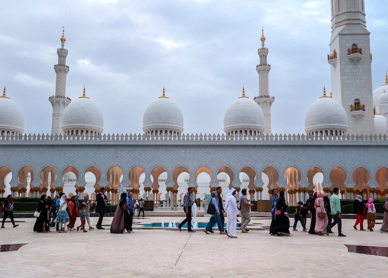 Before iftar at the Sheikh Zayed Grand Mosque in Abu Dhabi. Victor Besa / The National