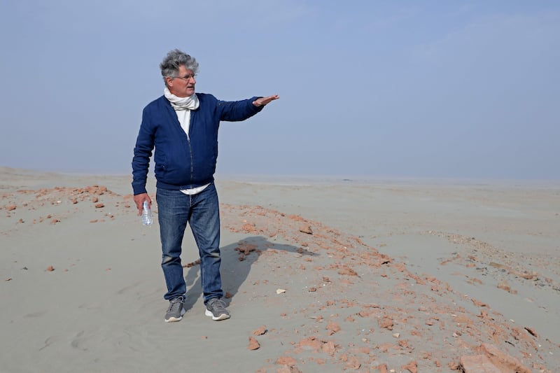 Archaeologist Regis Vallet, who leads a French-Iraqi expedition team, works at the site of the Sumerian city-state of Larsa.