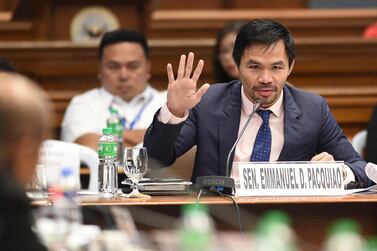 Philippine boxing icon and senator Manny Pacquiao. AFP