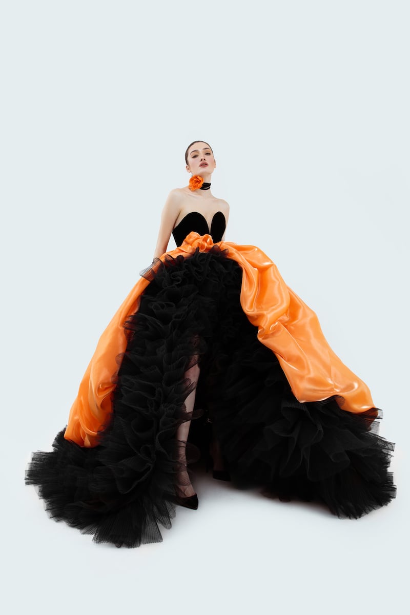 The 'Orange Rose' couture gown worn by Chinese actress Yuqi Zhang to the Cannes Film Festival 2023