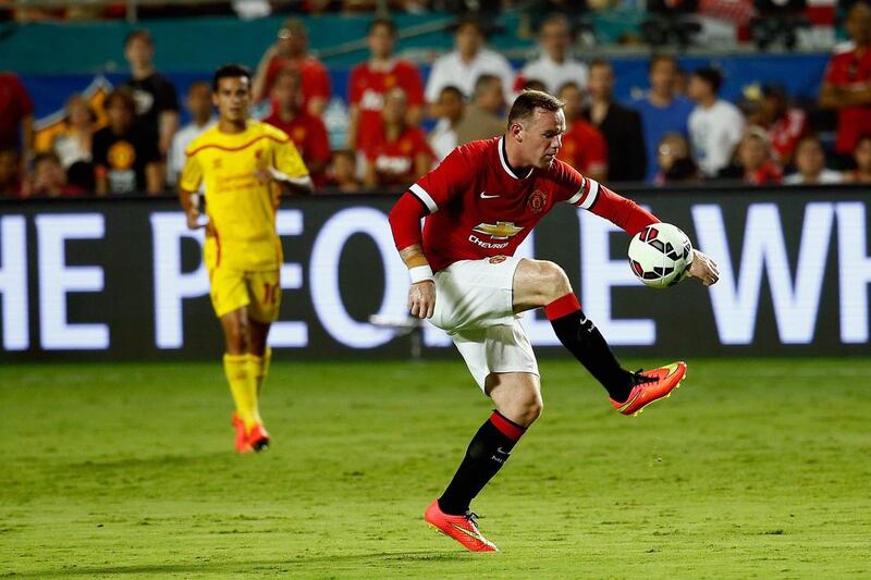 Wayne Rooney of Manchester United controls the ball against Liverpool in the Guinness International Champions Cup 2014 Final at Sun Life Stadium on August 4, 2014 in Miami Gardens, Florida. Chris Trotman/Getty Images