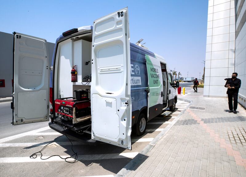 Two Hope Consortium mobile vaccination units will be flown from Abu Dhabi to Africa to boost inoculation programmes on the continent.