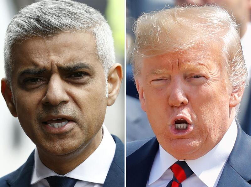 London mayor Sadiq Khan has rallied against the policies of president Donald Trump. AFP