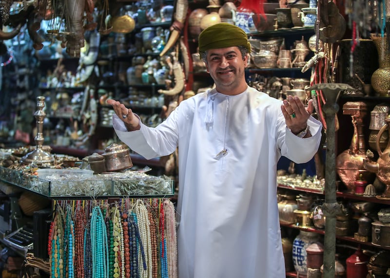 Jamal Muhammad Ali Al Balooshi, shopowner at Mutrah Souq.